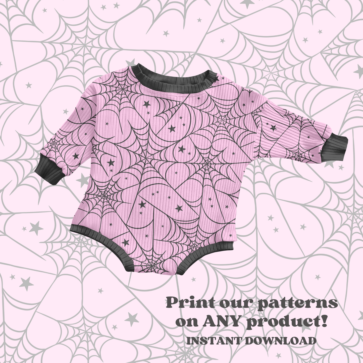 Pink Halloween spiderweb seamless Pattern