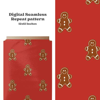 Gingerbread cookies on red background