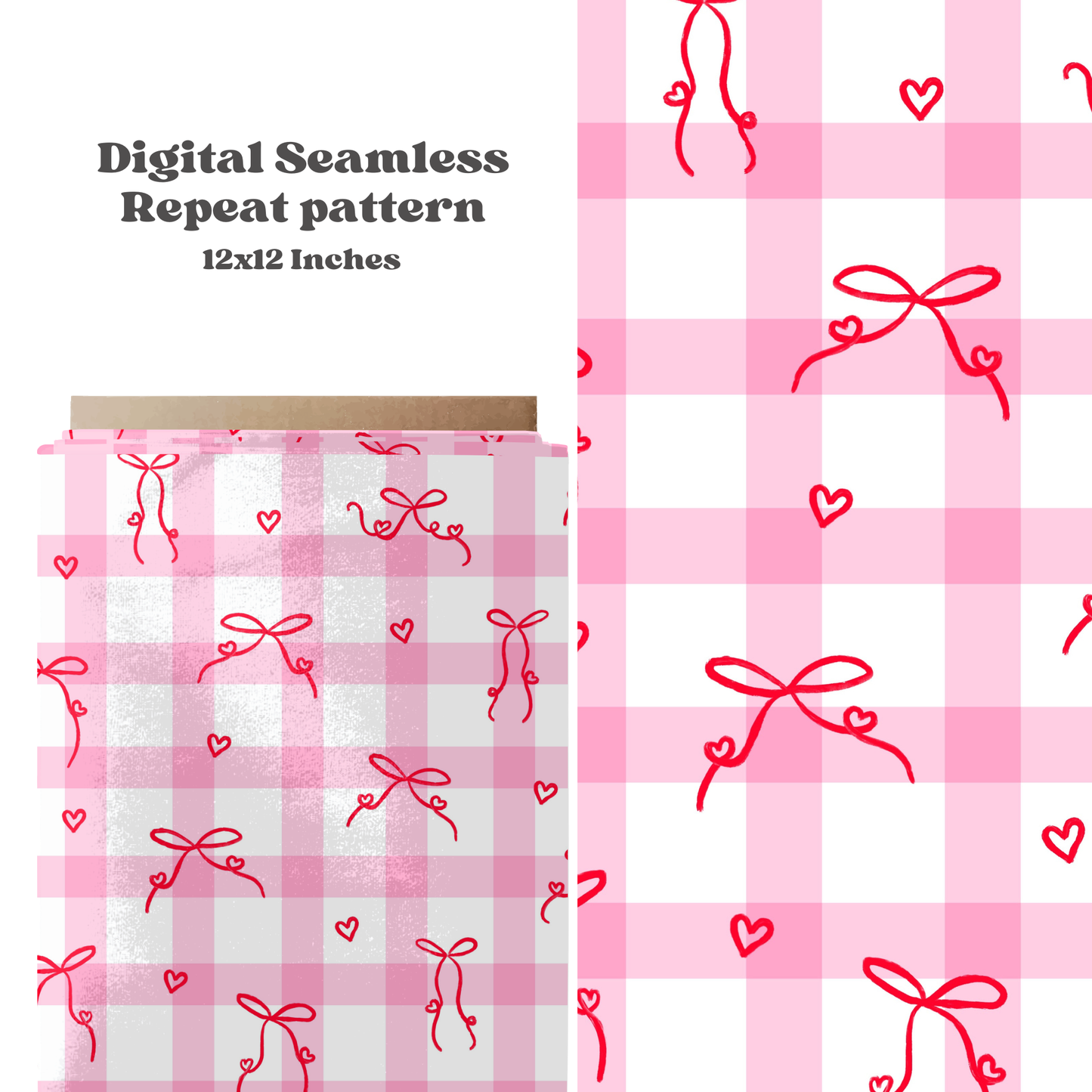 Valentine Gingham Heart Bows