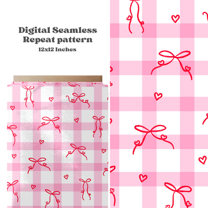Valentine Gingham Heart Bows