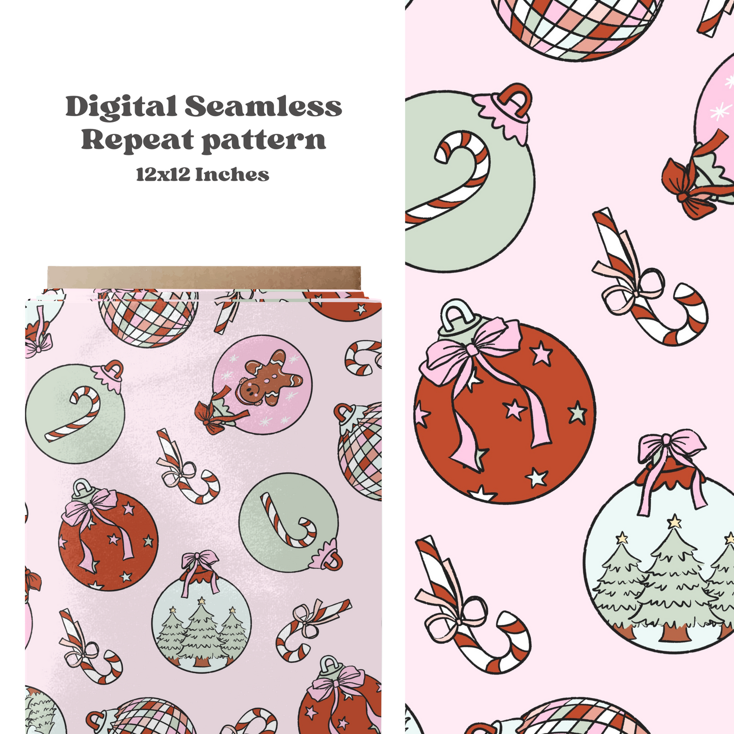 Coquette Christmas ornaments pattern