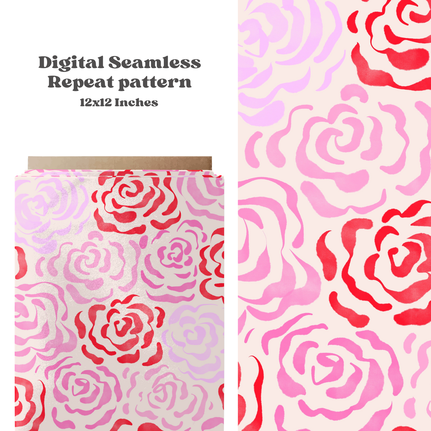 Watercolor Valentine roses Pattern