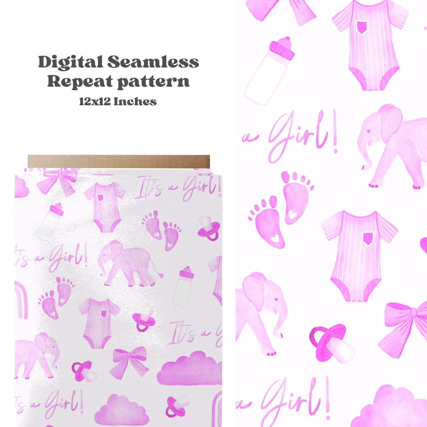 Its a girl Baby shower pattern