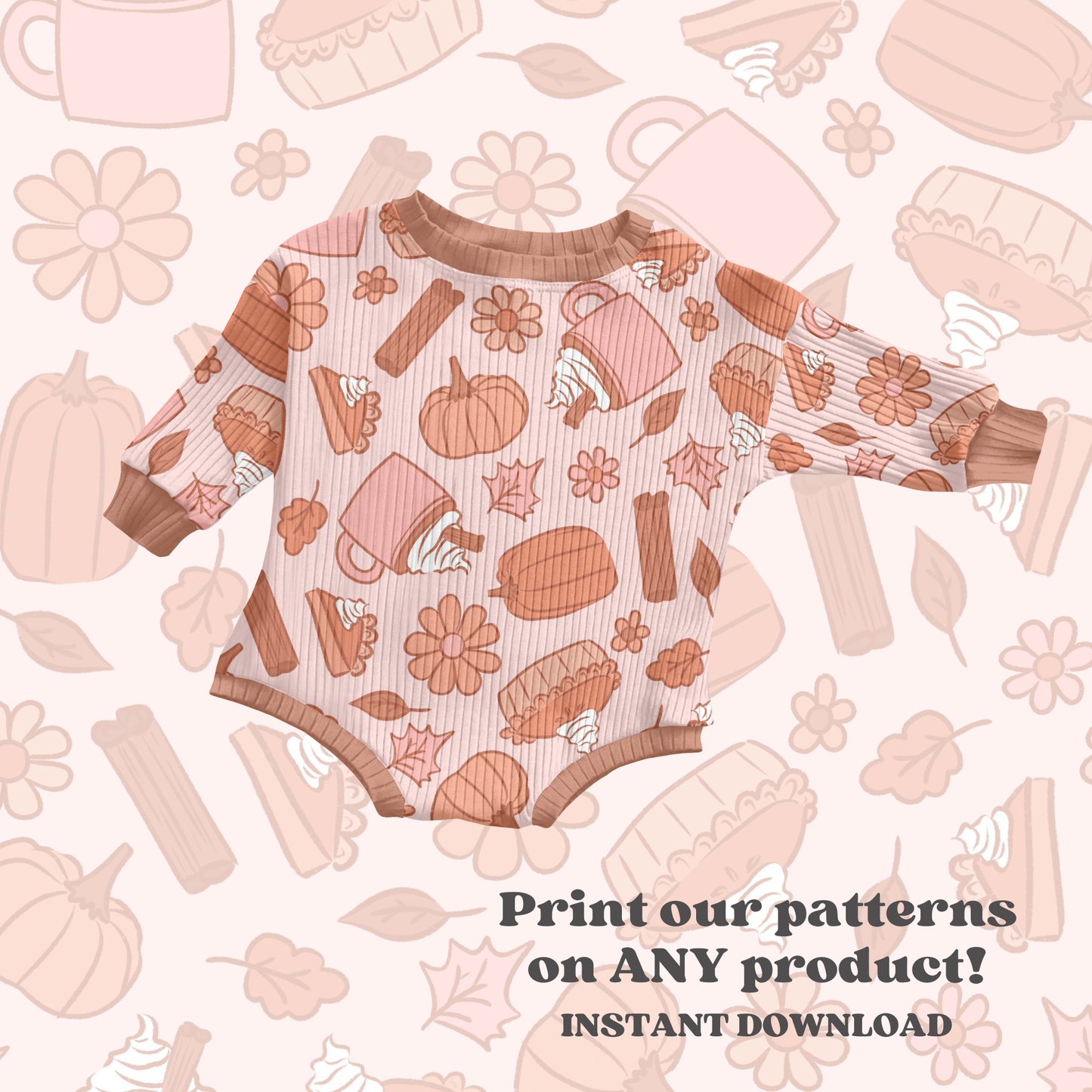 Fall pumpkin pie Seamless Pattern