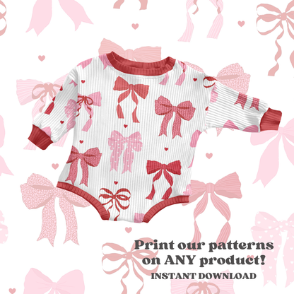 Valentine bow seamless pattern