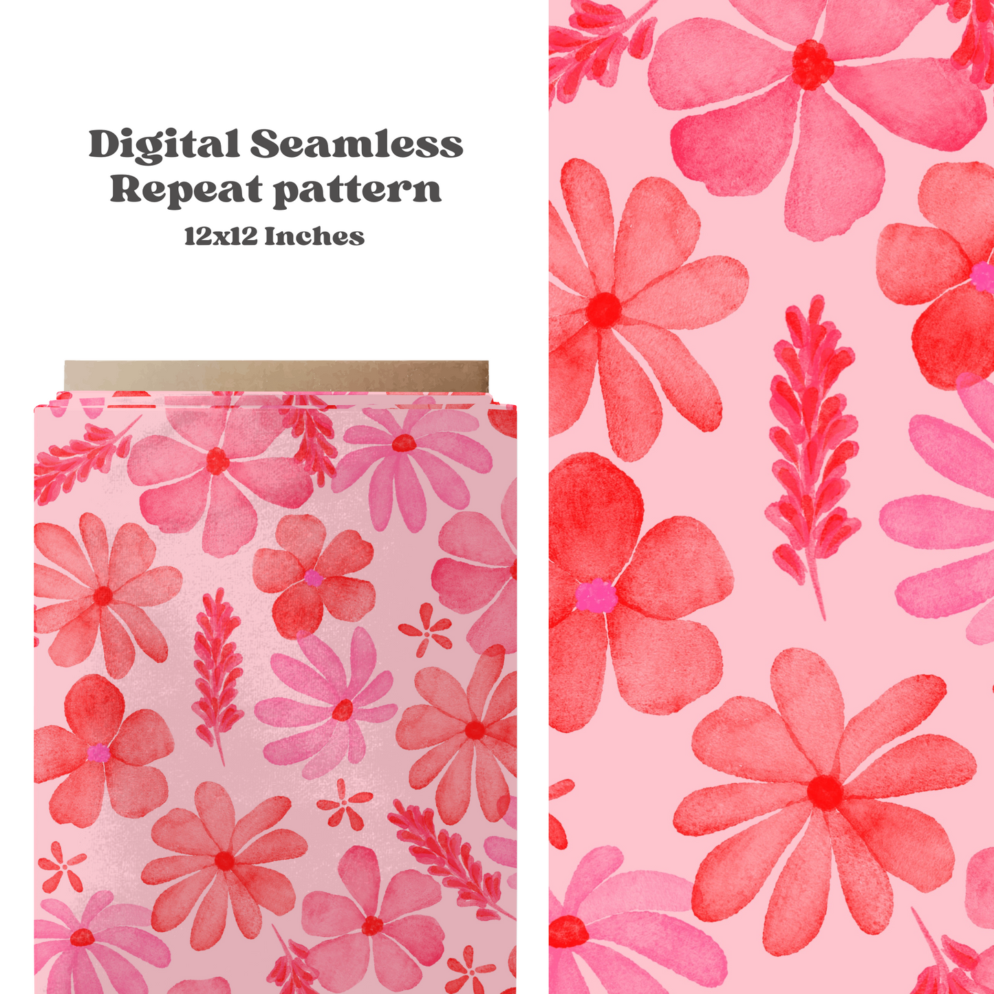 Watercolor Valentine Floral Pattern