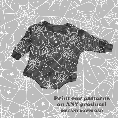 Trendy Spiderweb and stars Seamless Pattern