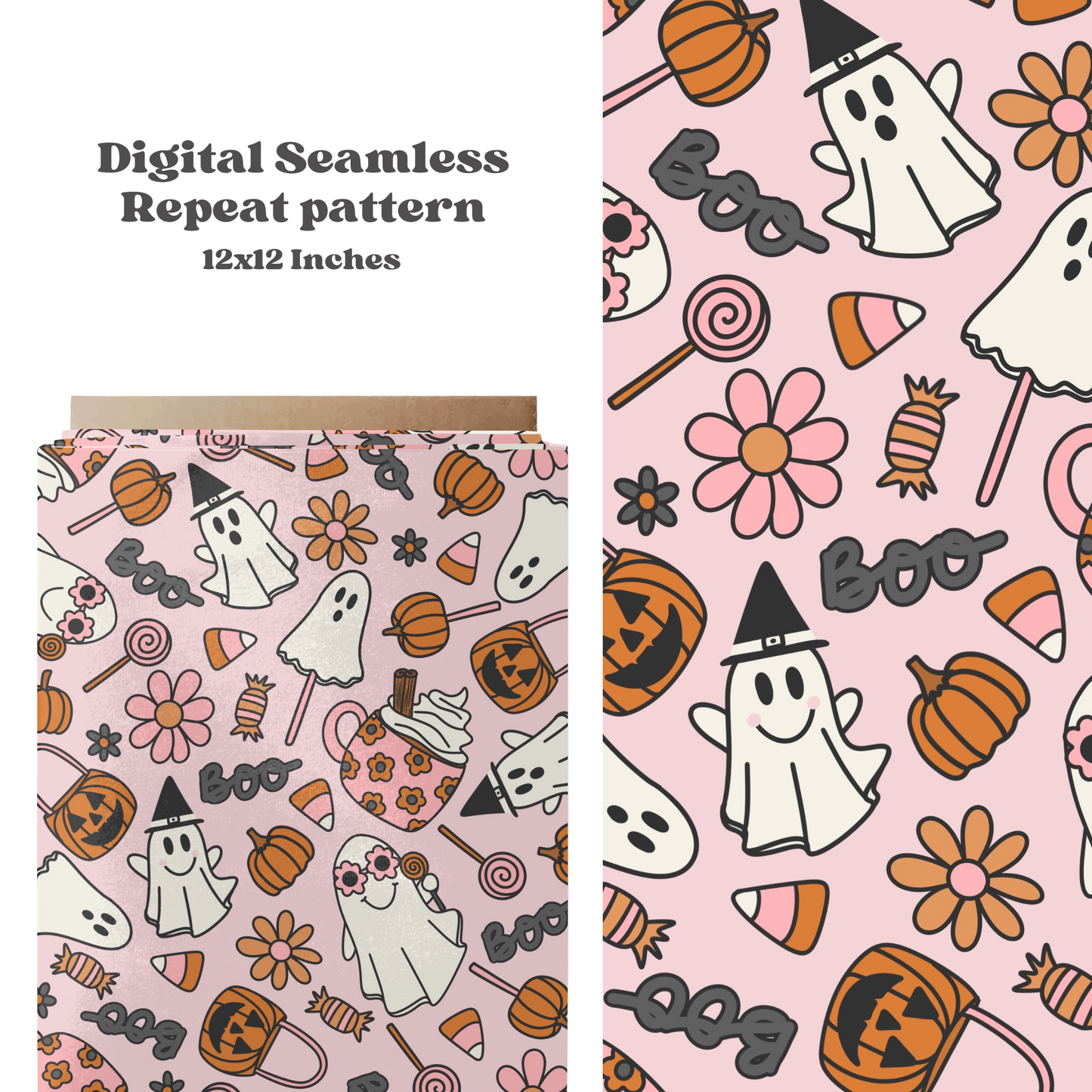 Halloween spooky ghosts pattern