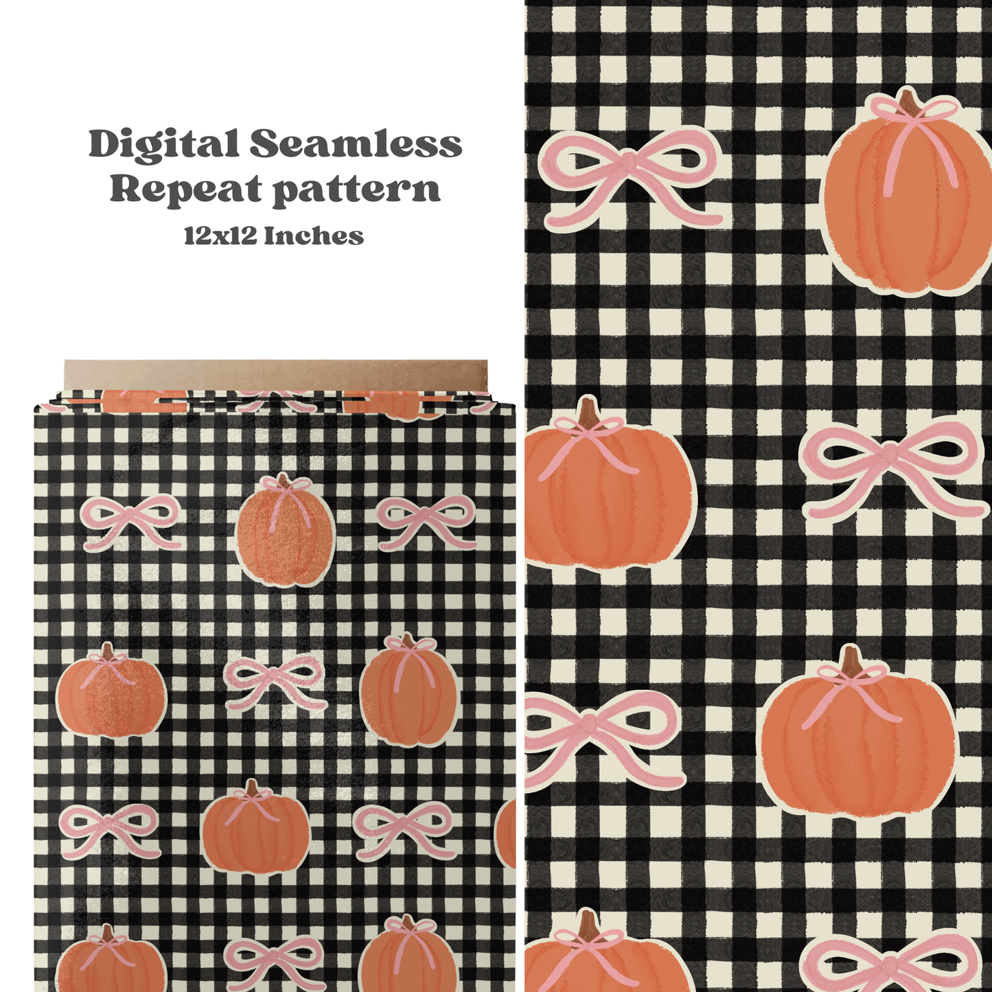 Gingham Pumpkins and Bows