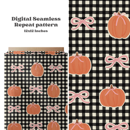 Gingham Pumpkins and Bows