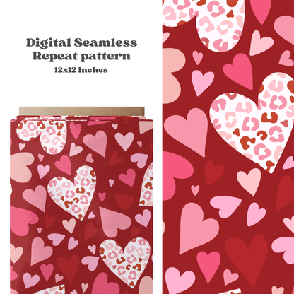 Valentine Cheetah Hearts Pattern