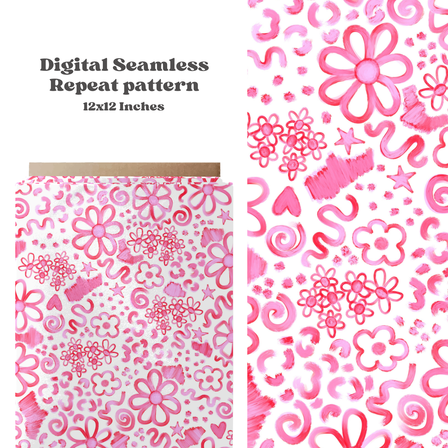 Bright watercolor floral seamless pattern