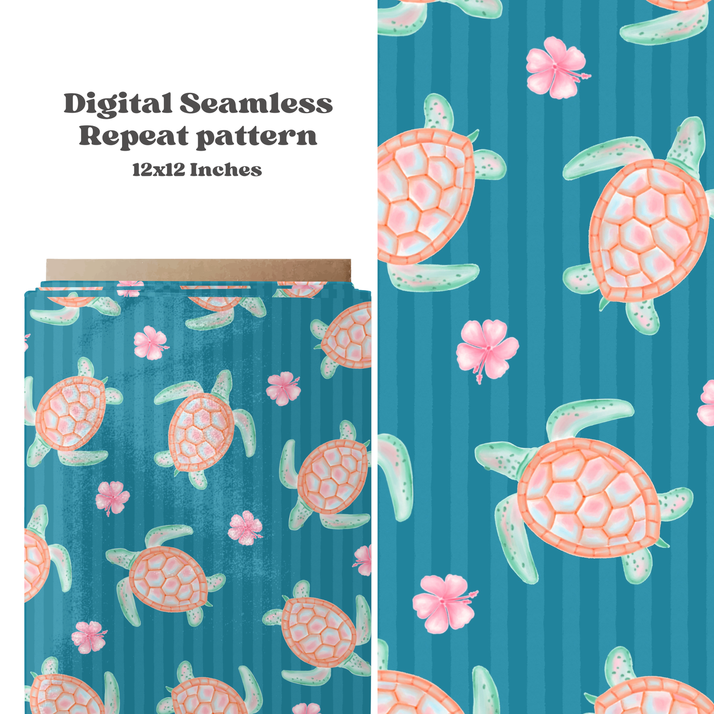 Pastel Sea Turtle stripes