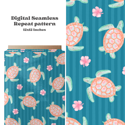 Pastel Sea Turtle stripes
