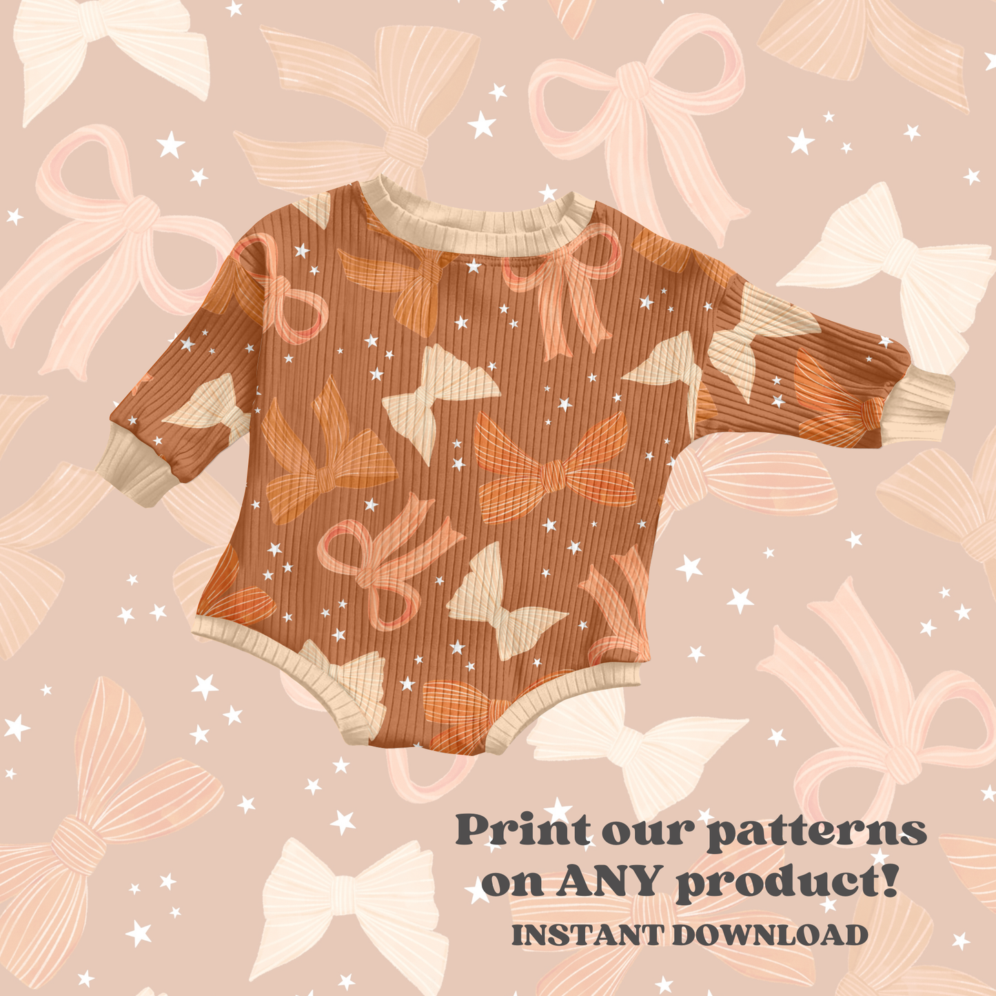 Trendy fall bows Seamless pattern