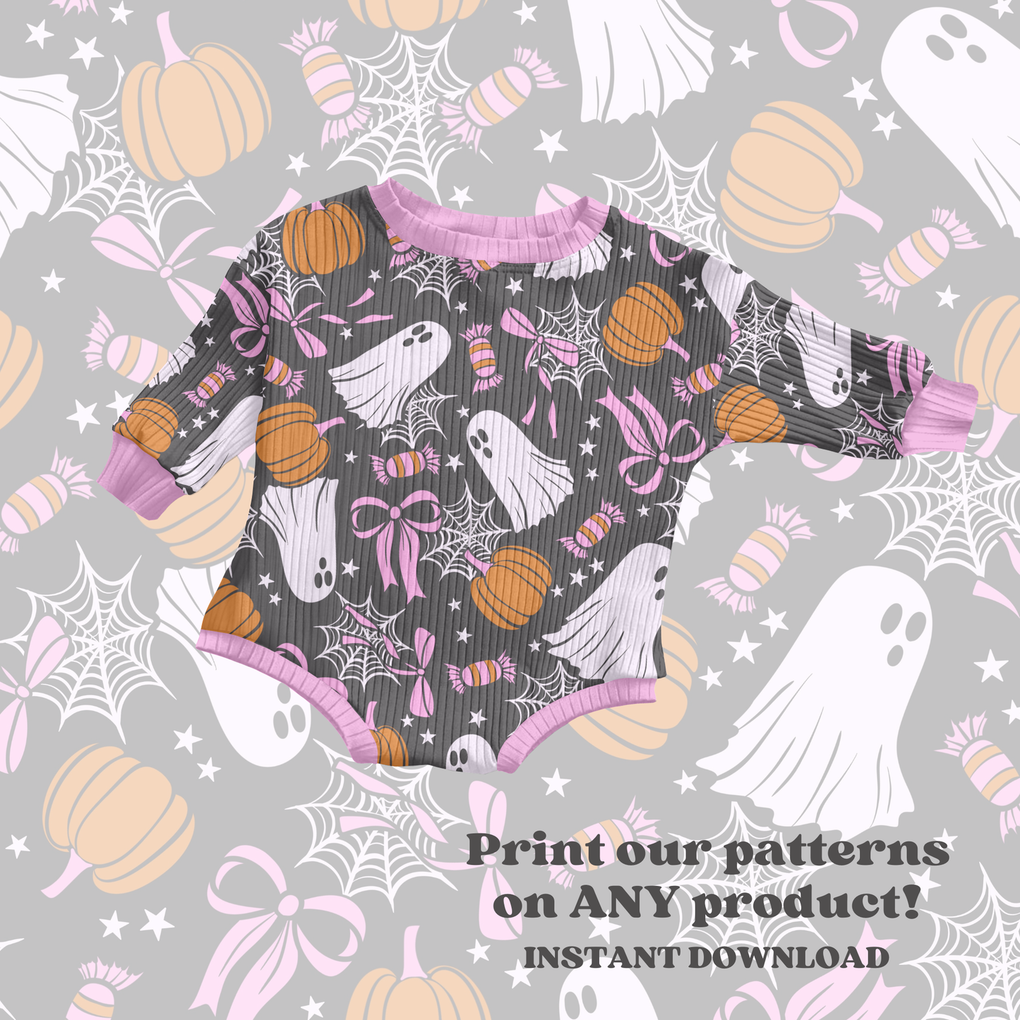 Halloween Bows and ghosts Pattern