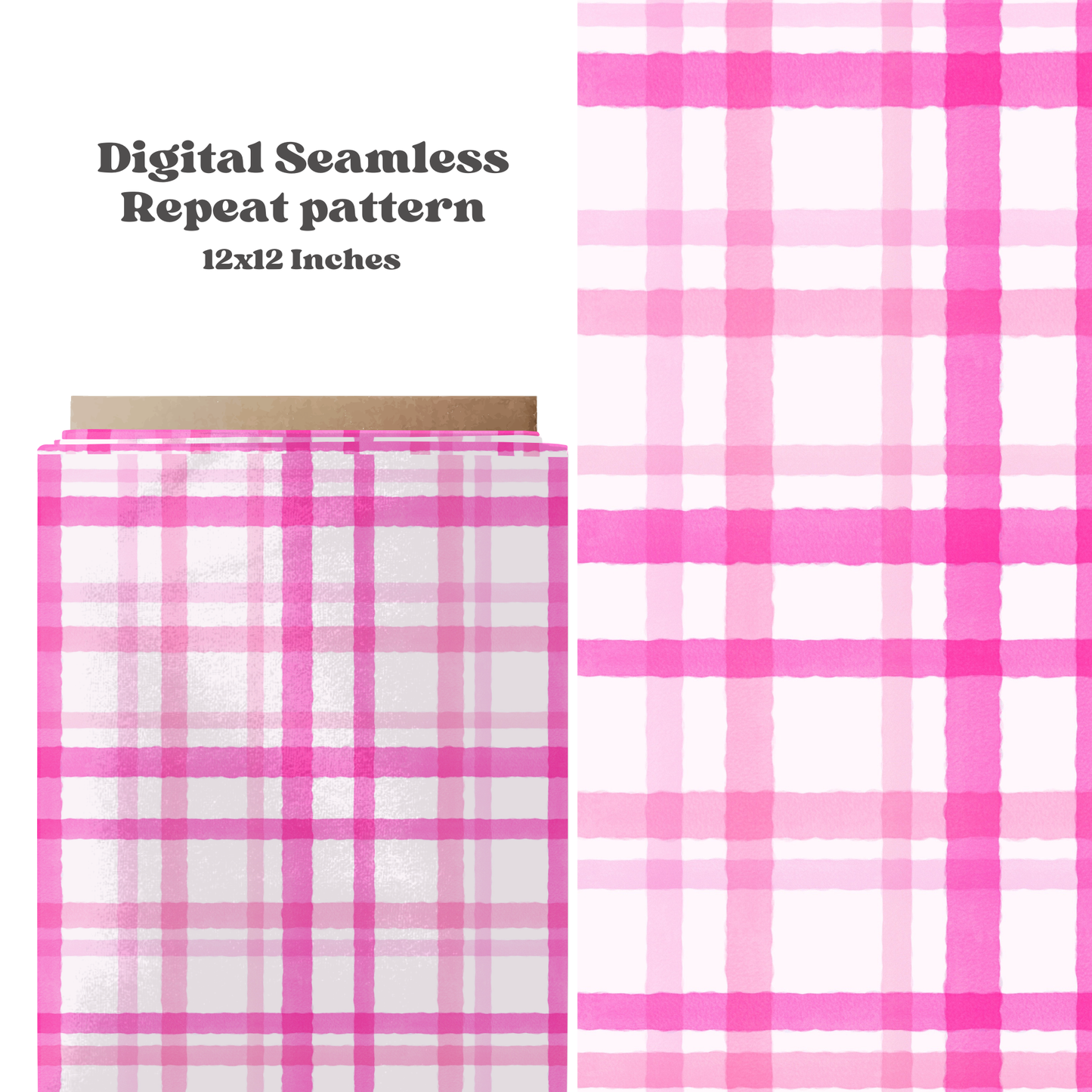 Pink Watercolor Plaid