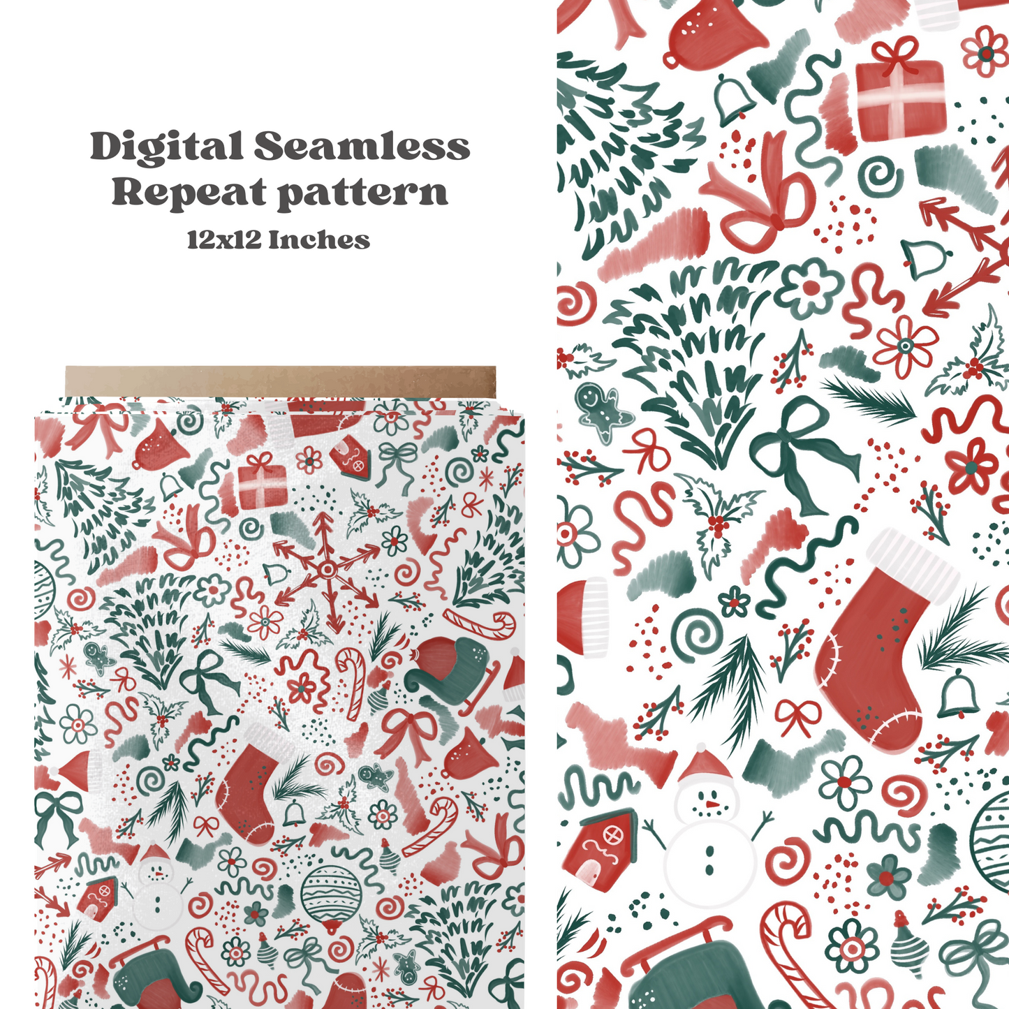 Watercolor Christmas Pattern