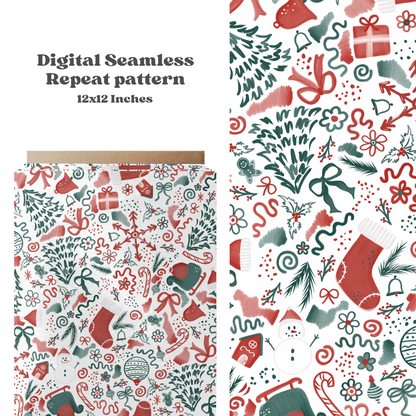 Watercolor Christmas Pattern