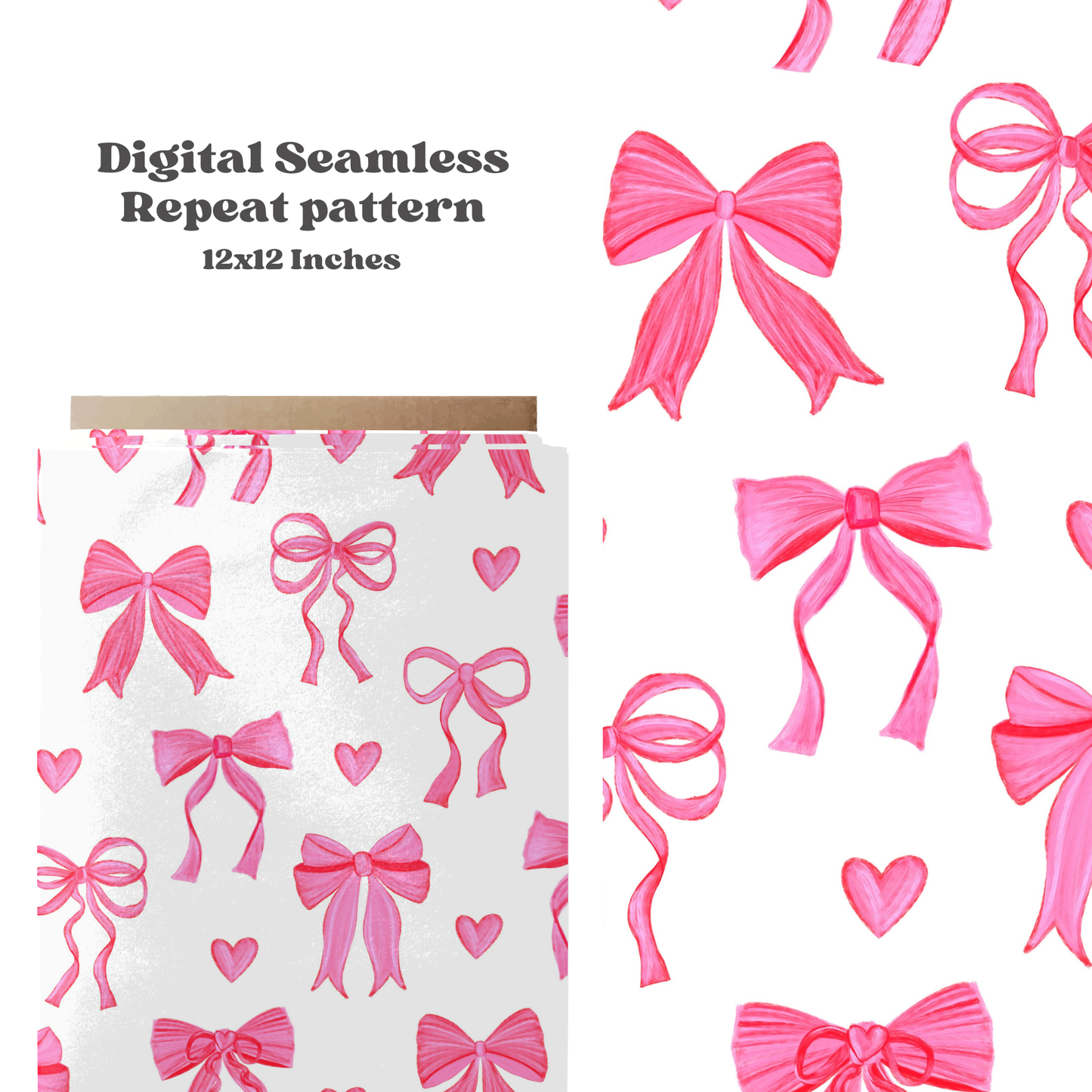 Watercolor coquette bows pattern