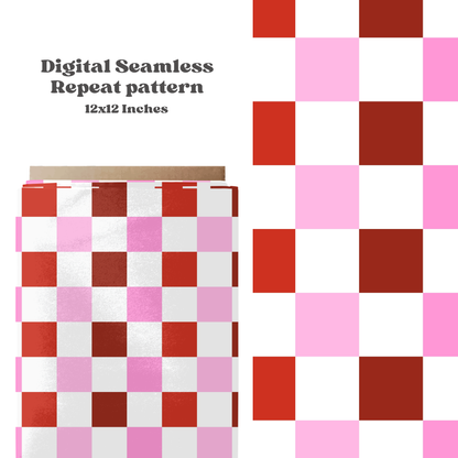 Valentine checkered seamless pattern