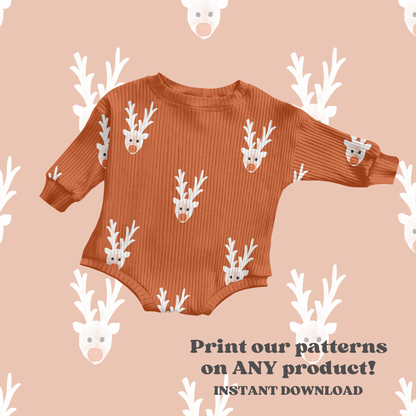 Red reindeer Seamless Pattern