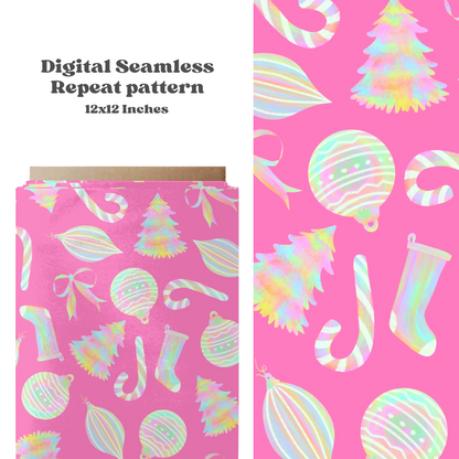 Bright Rainbow Christmas Seamless Pattern