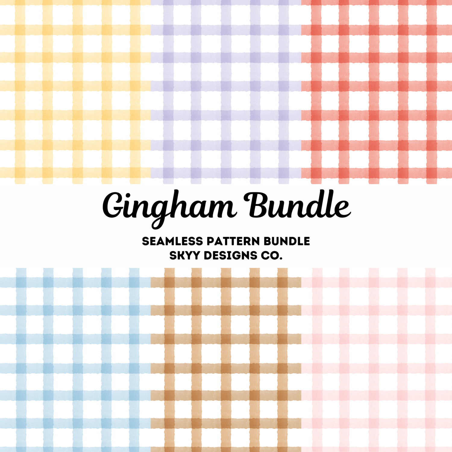 Watercolor Gingham Bundle