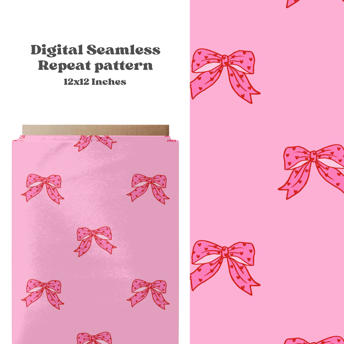 Pink Heart bows Seamless Pattern