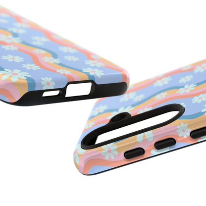 Blue Wavy Daisy Phone Case