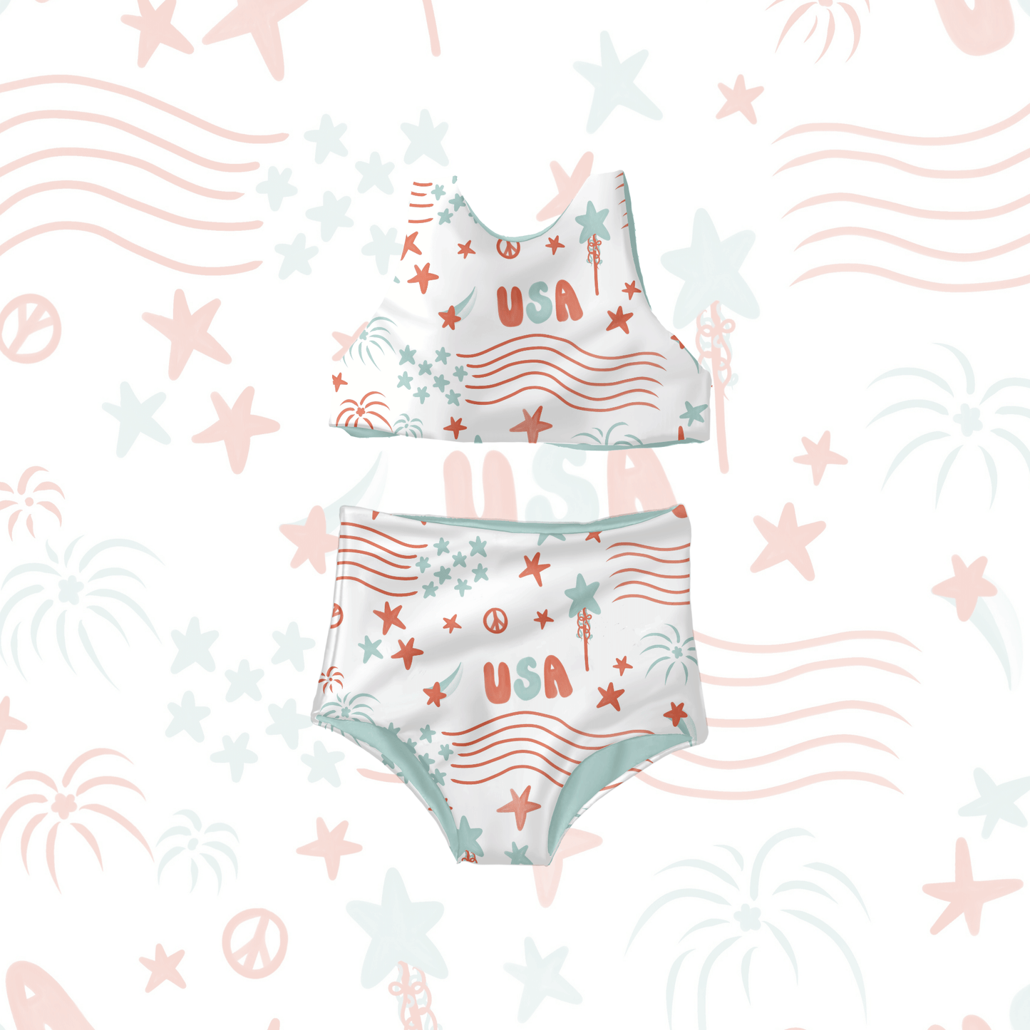 Boho Fourth of July Flags Pattern