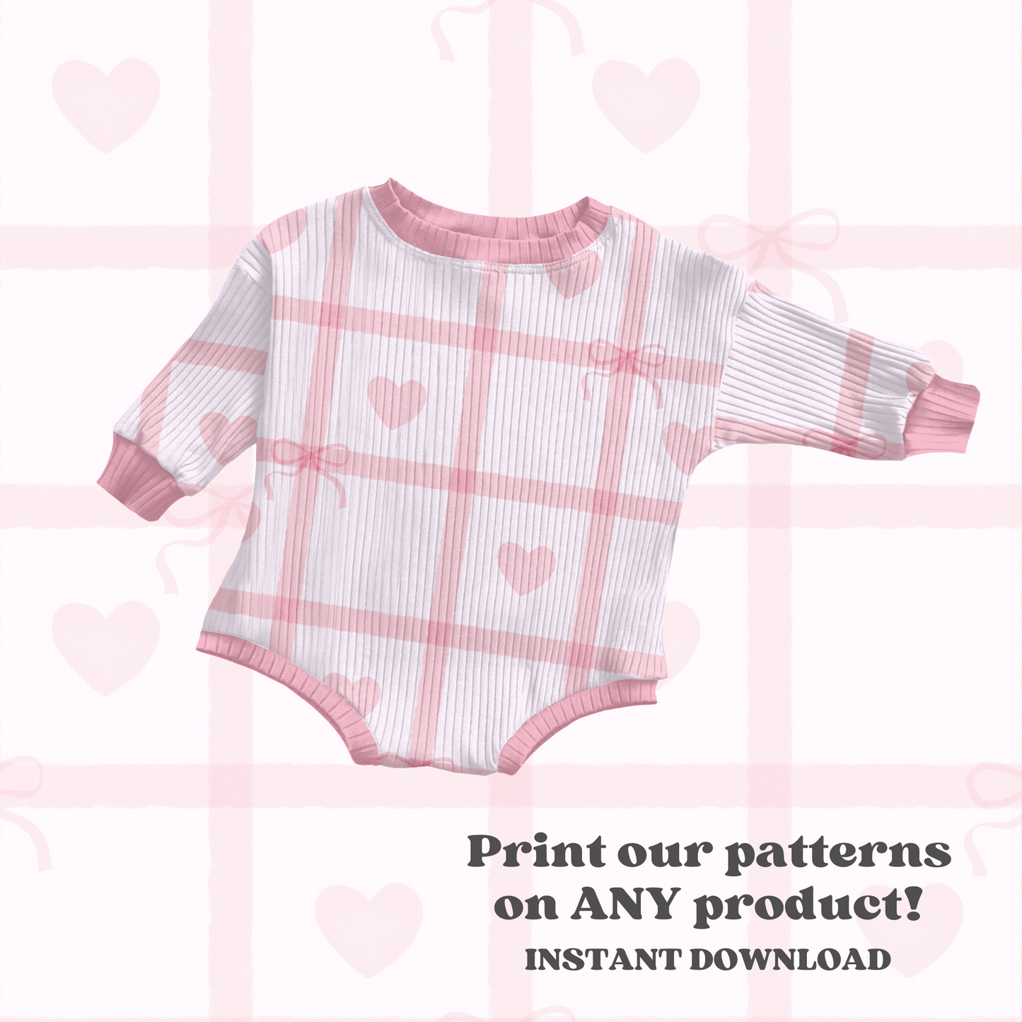 Valentine gingham hearts Pattern