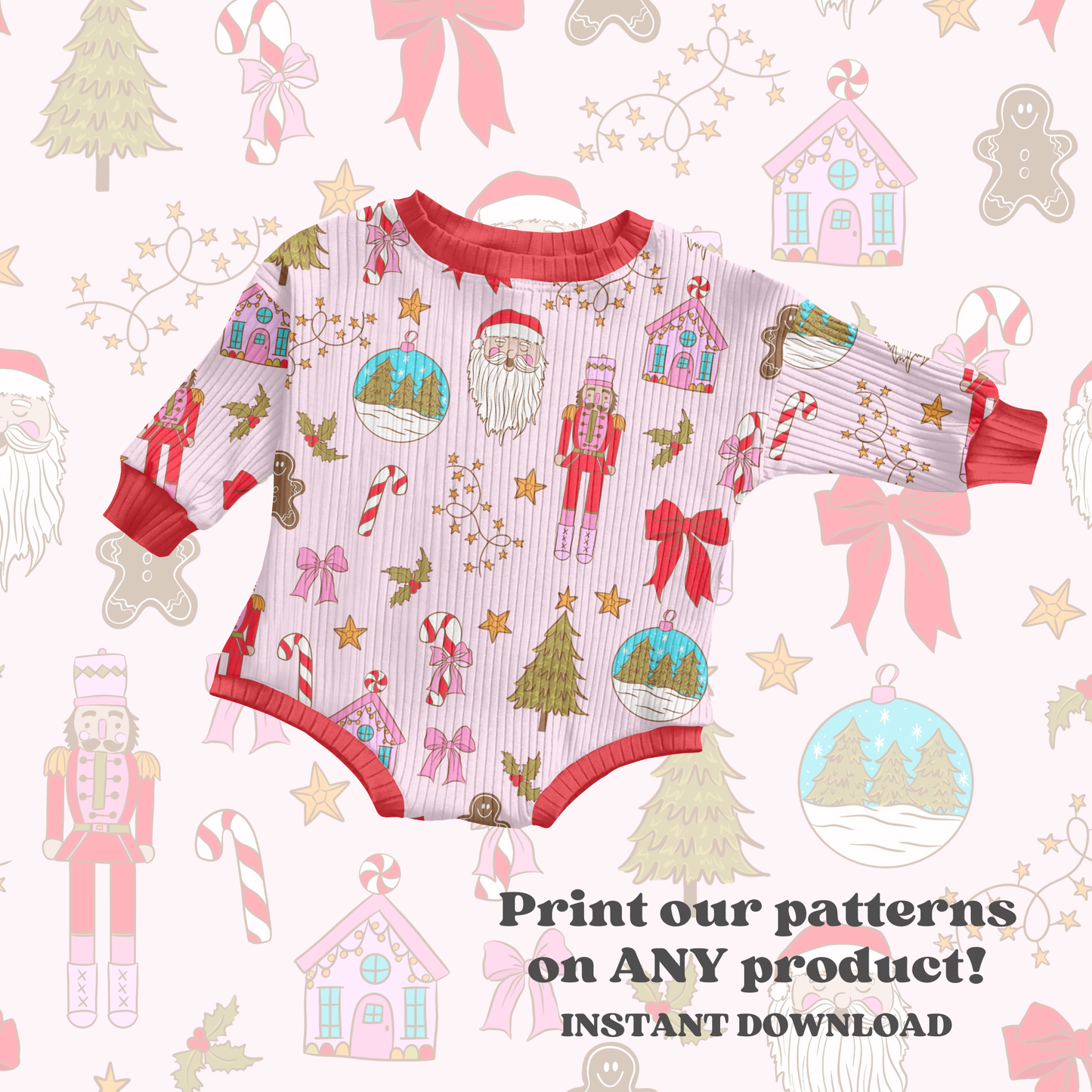 Trendy Christmas nutcracker Seamless pattern