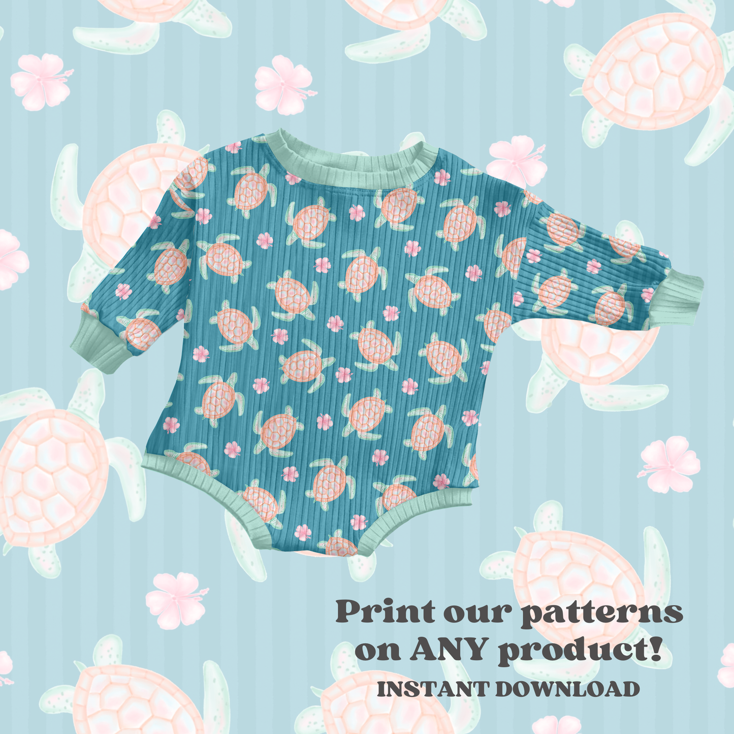 Pastel Sea Turtle stripes