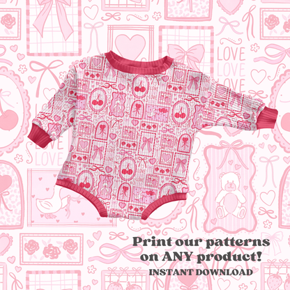 Pink Watercolor Valentine Stamps