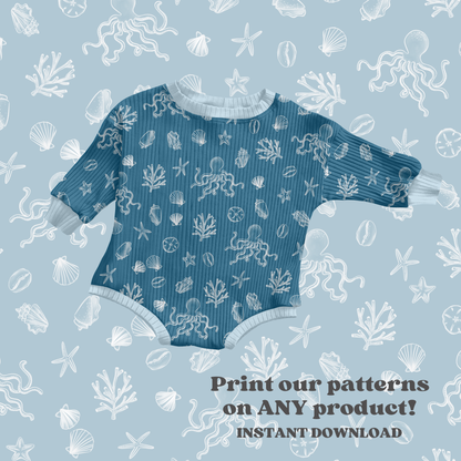 Navy Nautical Coastal Toile