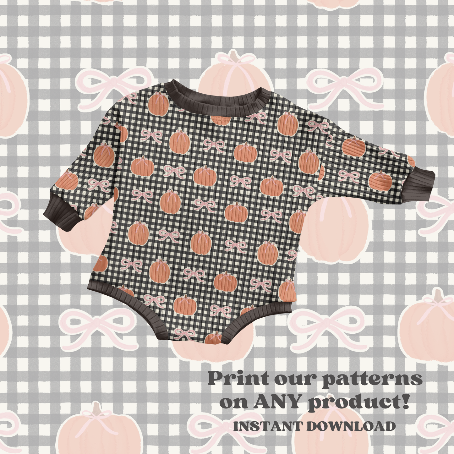 Gingham Pumpkins and Bows