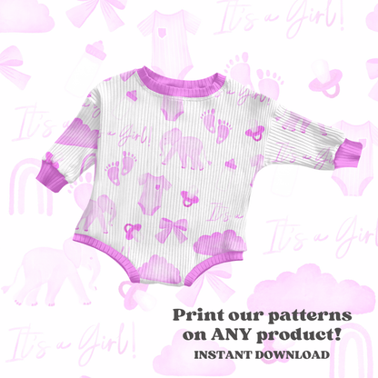 Its a girl Baby shower pattern