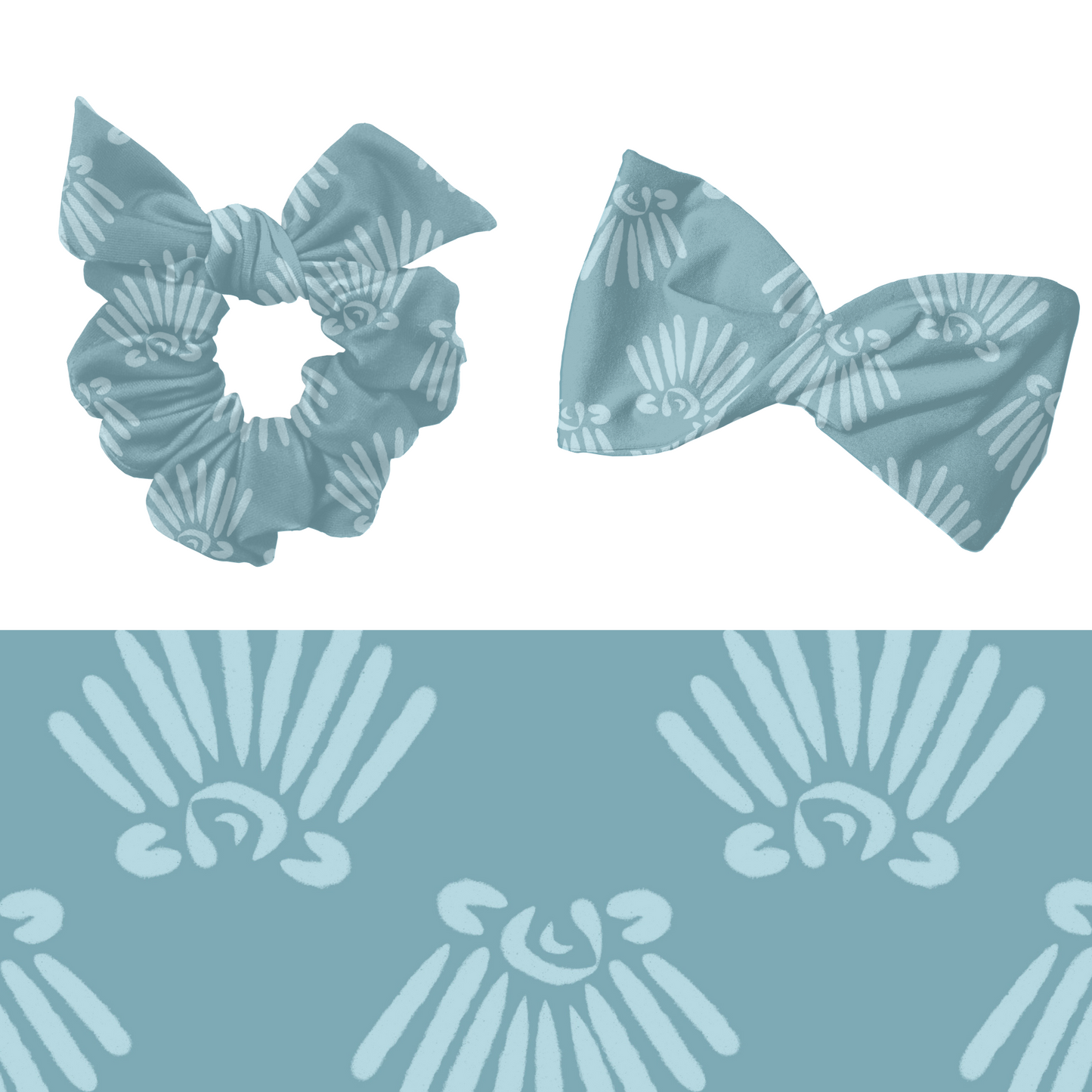 Blue Summer Seashells Pattern