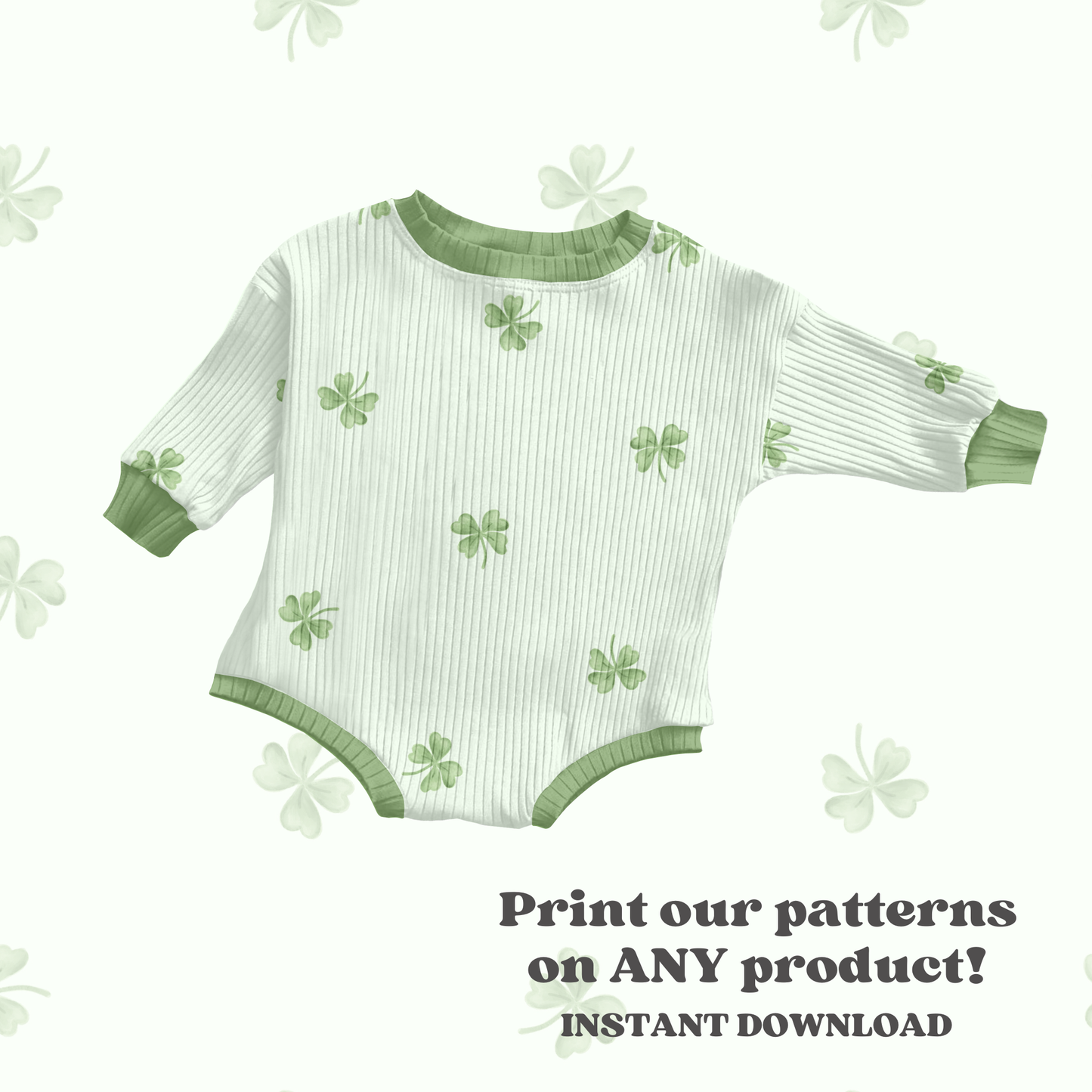 Minimal Watercolor Clovers