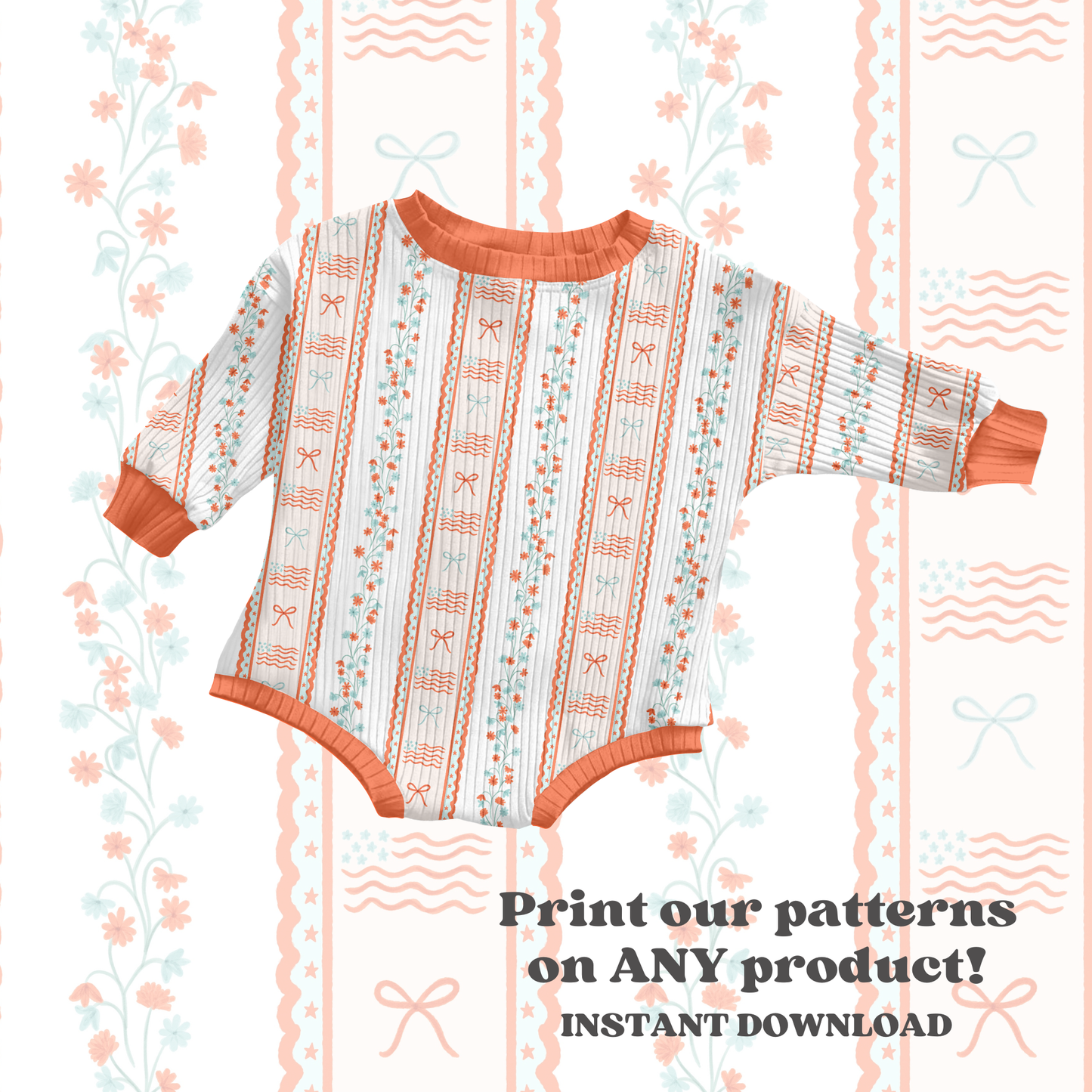 Floral Patriotic Stripe