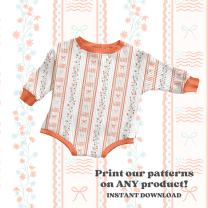 Floral Patriotic Stripe