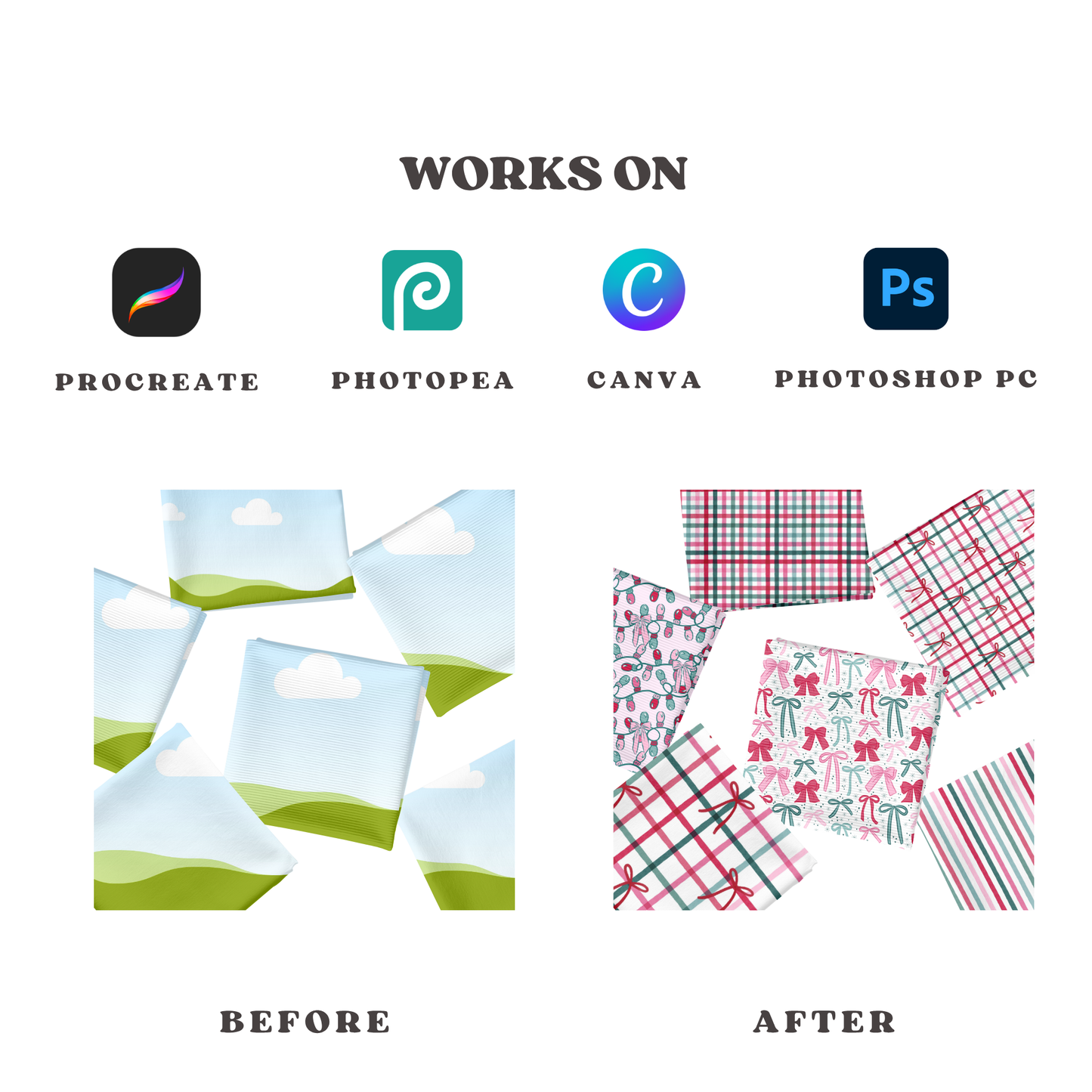 6 Fabric Swatches Mock-up