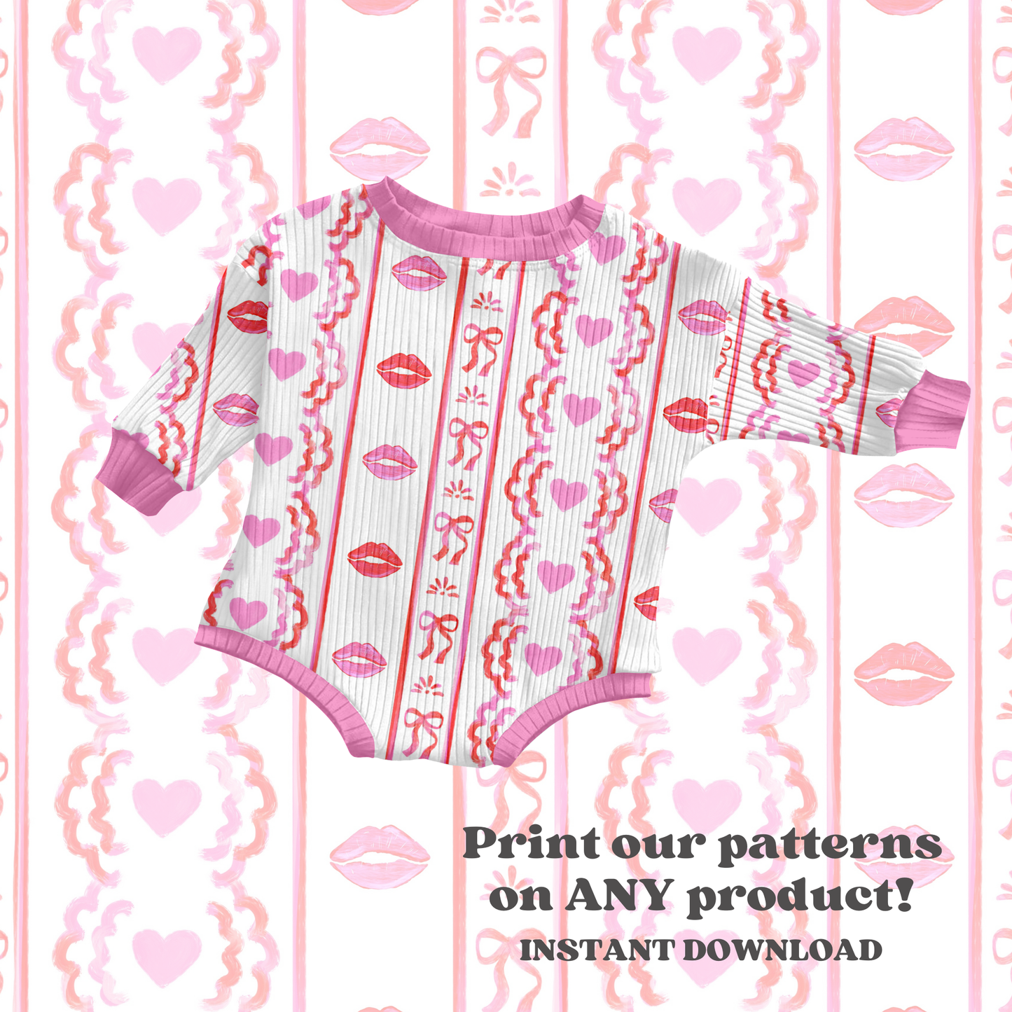 Valentine lace stripes seamless pattern