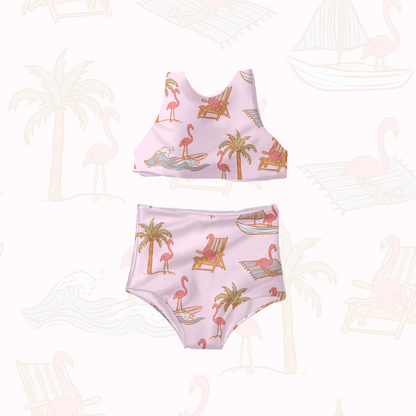 Trendy Summer Flamingos Pattern