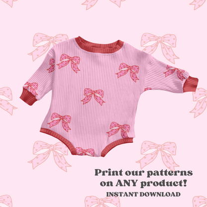 Pink Heart bows Seamless Pattern