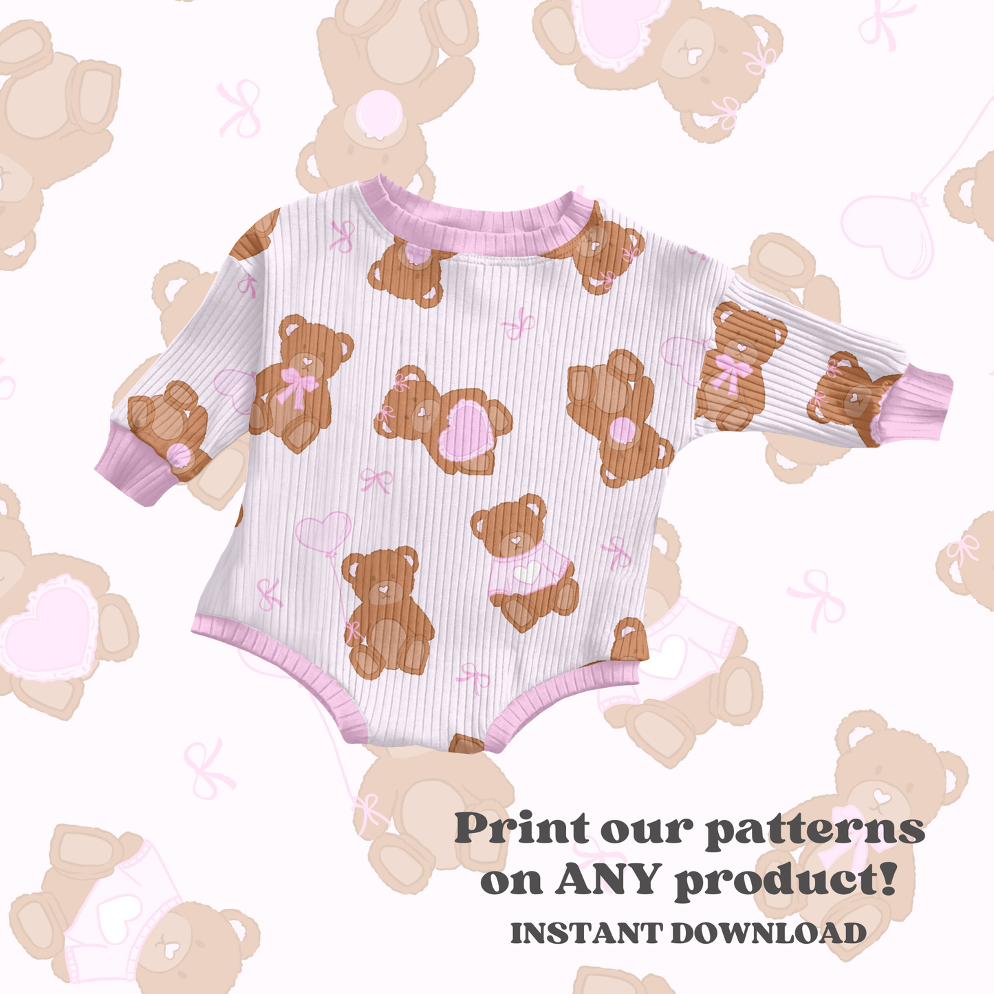 Valentine bears Seamless pattern