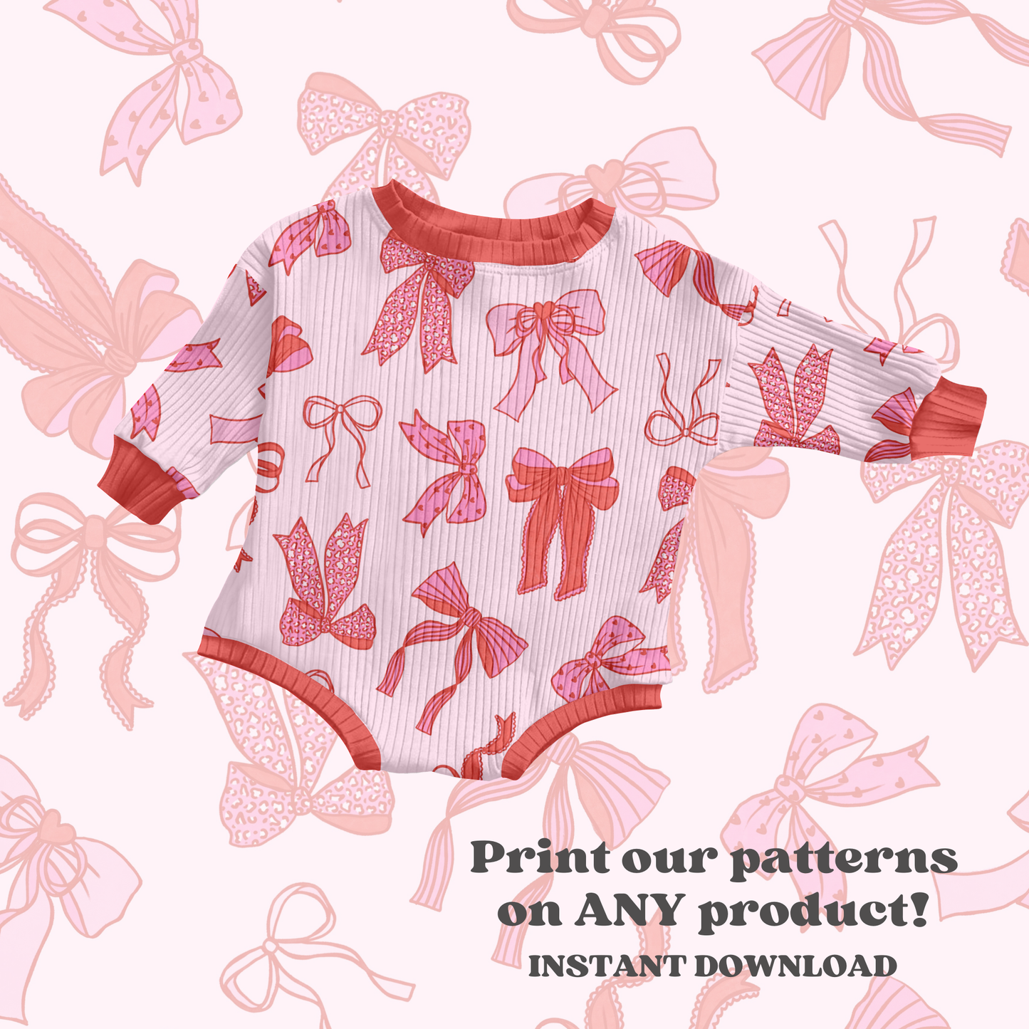 Valentine bows Seamless Pattern