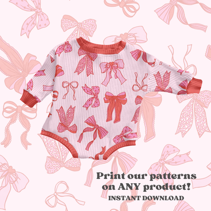 Valentine bows Seamless Pattern