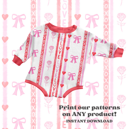 Valentine coquette stripes pattern